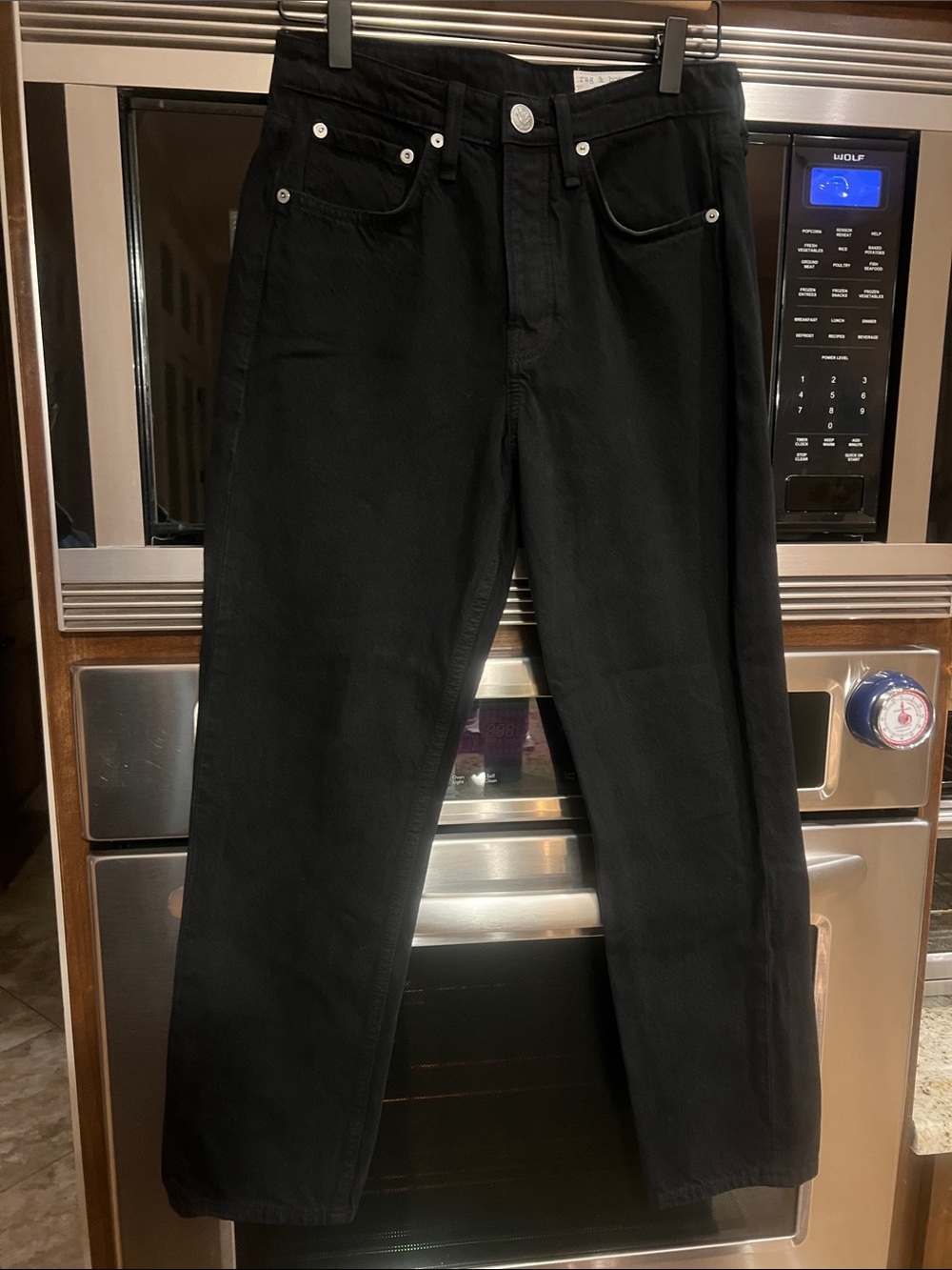 RAG & BONE WMNS MAYA HIGH RISE SLIM BLACK DENIM JEANS STRAIGHT SIZE 26 like new!